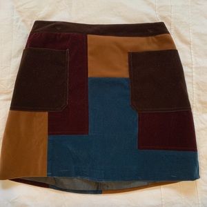 Velvet patchwork skirt